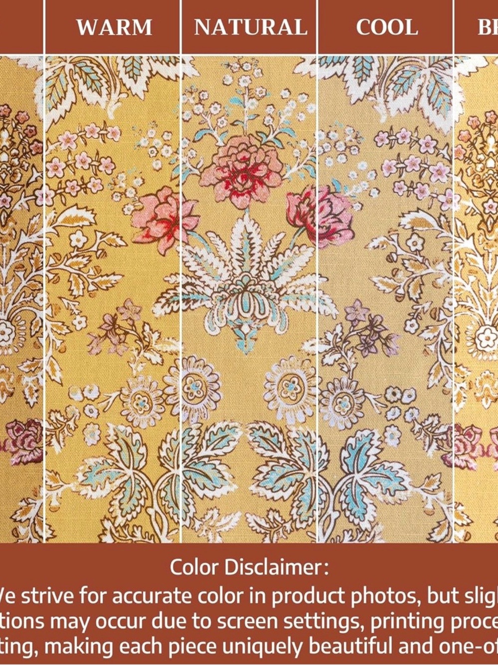 Multicolor Floral Patchwork Tablecloth — Blue, Yellow & Pink - Picture 4 of 8